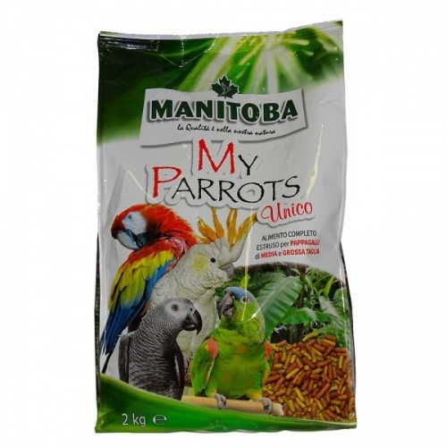 Manitoba My Parrots Unico 2 kg Alimento Completo per Pappagalli