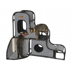 Parkour House Activité pour chats, XL, gris