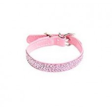 Collier en cuir glacé rose brillant 2 X 35 Cm